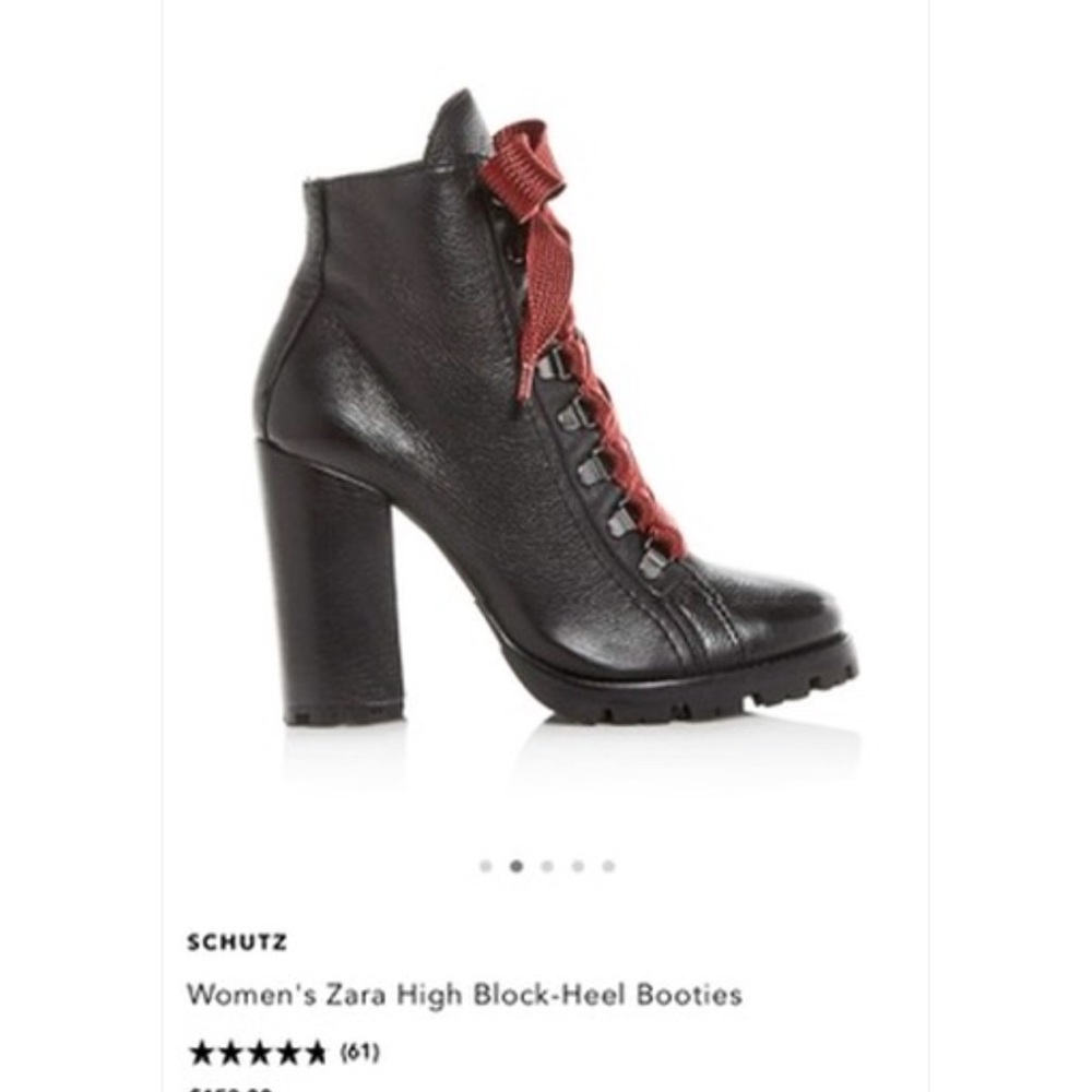 SCHUTZ. Woman’s “ZARA” black leather boots, 
Box,dust bag & black laces New